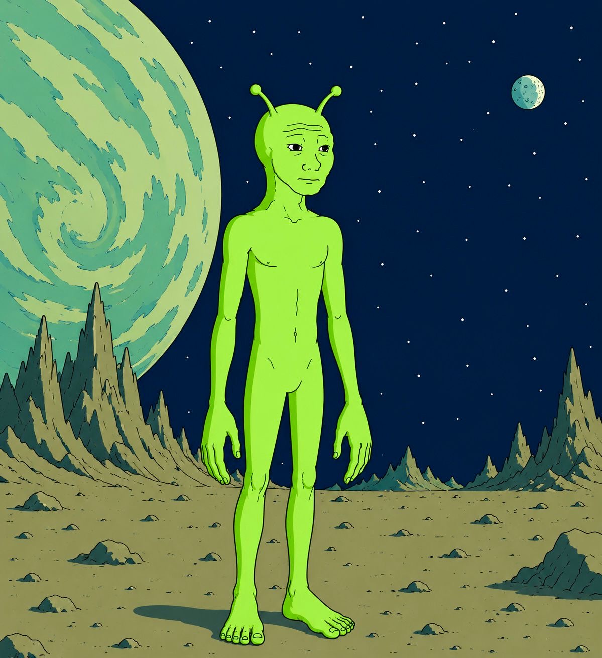 Alien Wojak mascot